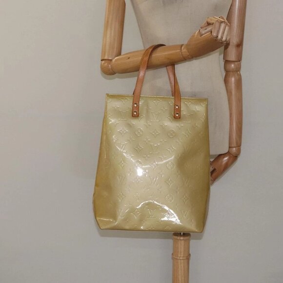 LOUIS VUITTON Monogram Vernis Reade MM Hand Bag Beige M91141 LV Auth 116687 - Picture 15 of 16